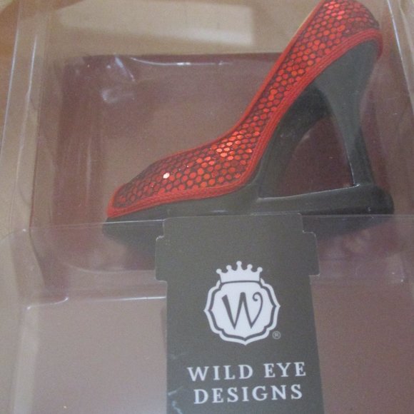 NEW Wild Eye Designs High Heel Glittery Red Wine / Bottle Stopper New in Box - Picture 5 of 6